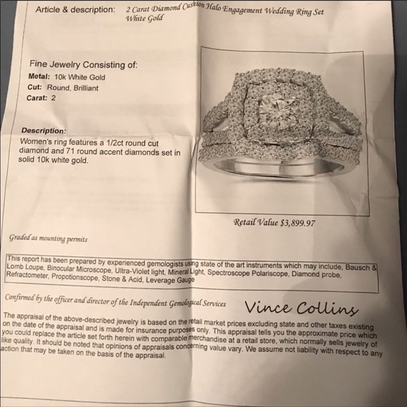 💎White Gold and Diamond Engagement Ring Appraised - Picture 8 of 8